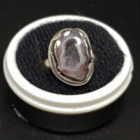 coconut geode drusy ring set in silver 1