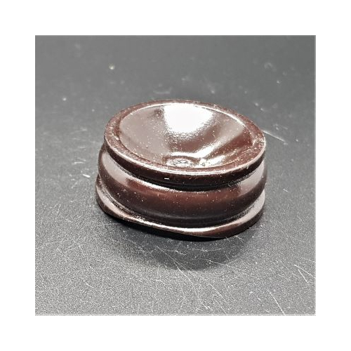 small dark wood stand for crystal spheres