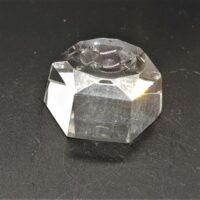 small faceted glass stand for crystal spheres
