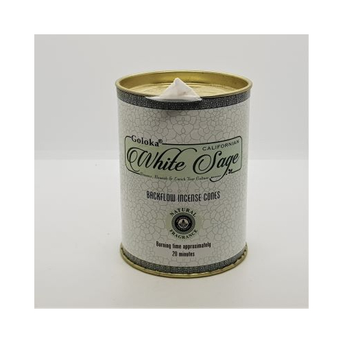 goloka white sage backflow incense cones