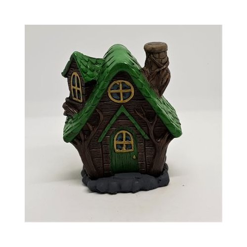 green fairy house cone incense burner