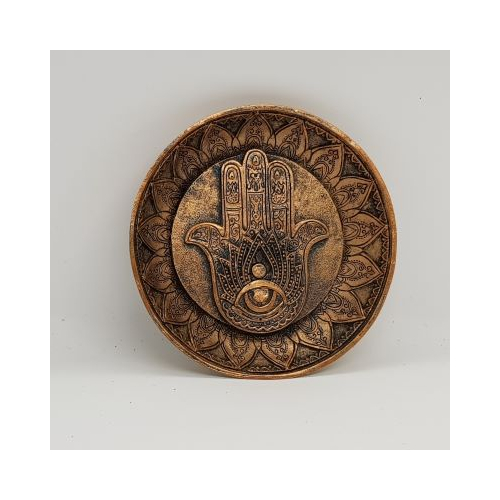 resin hand of hamsa incense plate