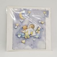 3d decoupage it's a boy baby on blanket card hand made