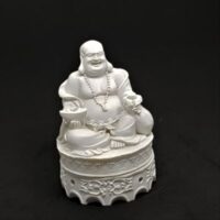 resin laughing buddha large cone incense burner