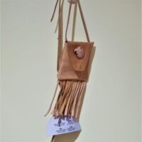 native american made leather medicine pouch with eagle totem