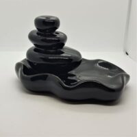 piled pebble black back flow cone burner