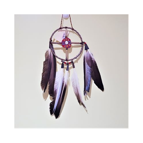 native american made medicine wheel with red centre