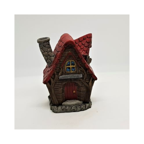 red fairy house cone incense burner