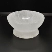 small selenite bowl on stand