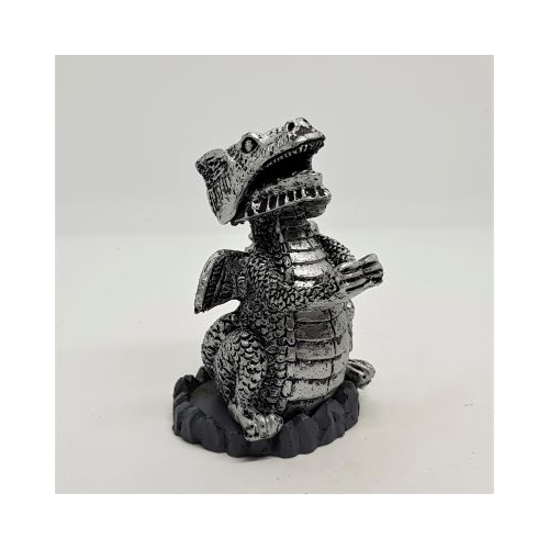silver coloured dragon cone incense burner