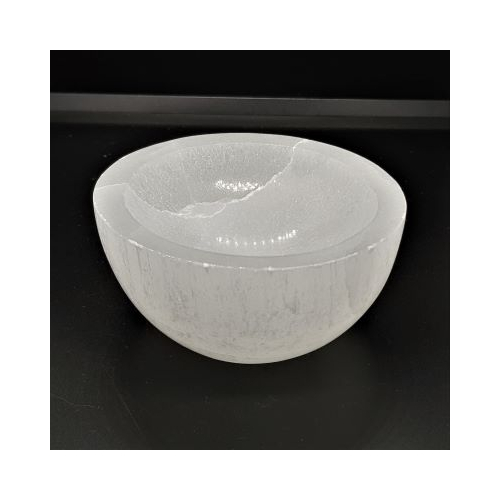 small selenite bowl side view
