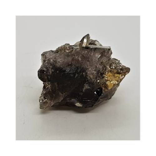smokey quartz piece with citrine reverse side