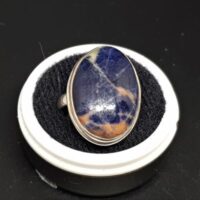 sunset sodalite in silver ring 1