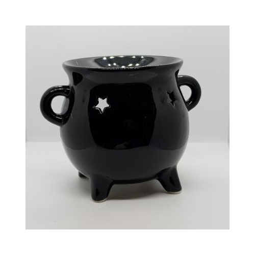 ceramic black cauldron shaped oil burner
