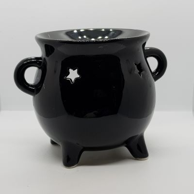 ceramic black cauldron shaped oil burner