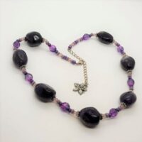 native american amethyst and bead necklace cl