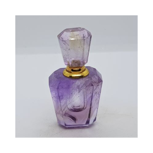 small standing amethyst perfume bottle with amethyst lid 7