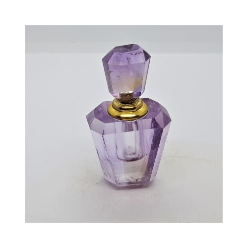 small standing amethyst perfume bottle with amethyst lid 8