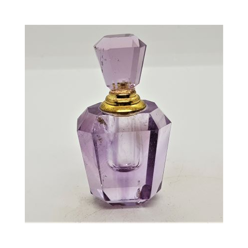 small standing amethyst perfume bottle with amethyst lid 9