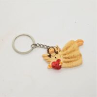 angel with heart key ring