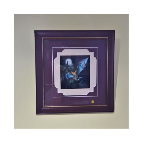 framed print with fancy mount of a bat