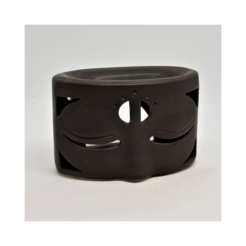 dark coloured oval ceramic oil burner buddha eyes