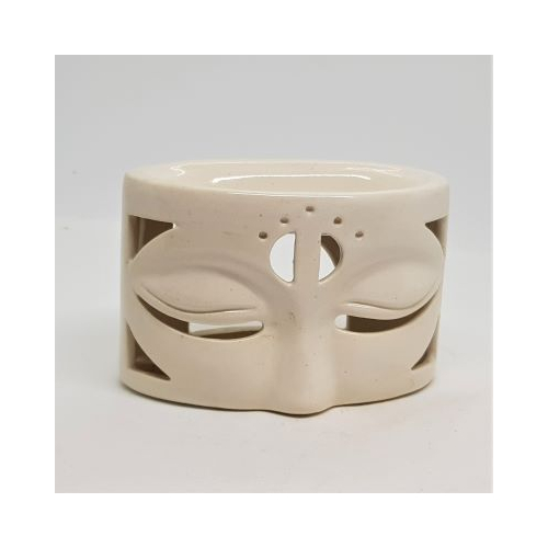 off white oval ceramic oil burner buddha eyes