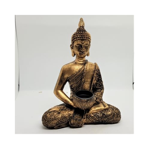 gold effect buddha tea lite holder