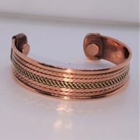 wide patterned copper bracelet