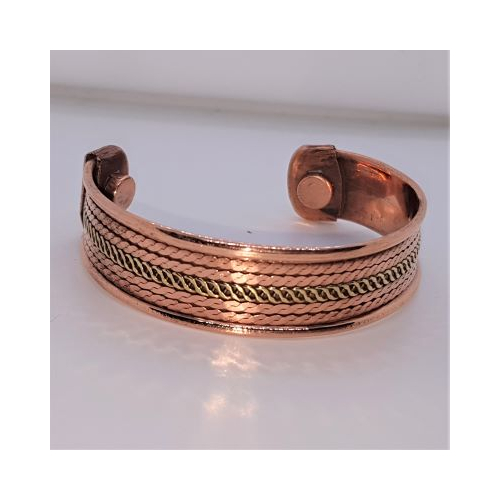 wide patterned copper bracelet