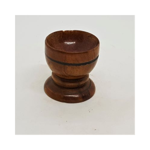 small egg cup style wooden sphere or crystal ball holder