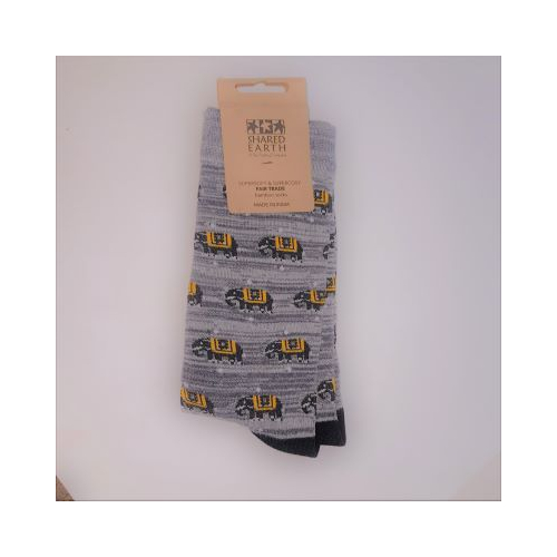 bamboo fibre socks with elephant design