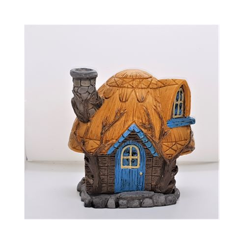 resin fairy house incense cone burner buttercup cottage