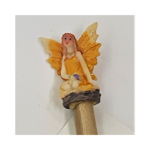 fairy toppers on pencils yellow fairy close up