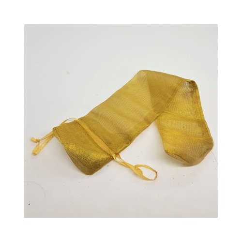 long gold coloured organze incense bag
