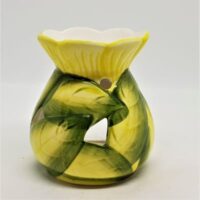 green and yellow leaf style ceramic one piece oil burner