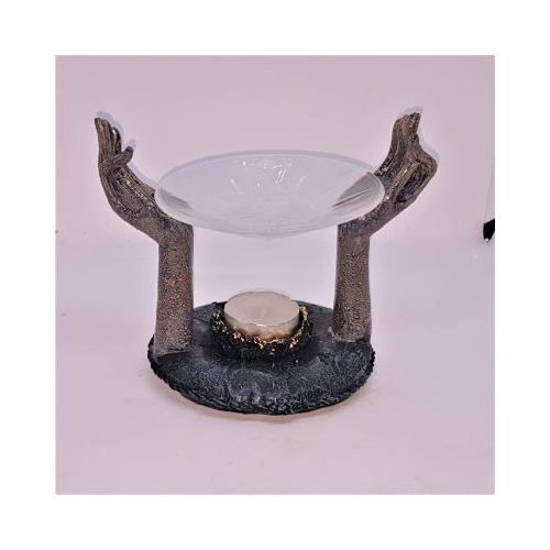 resin hands oil burner side view