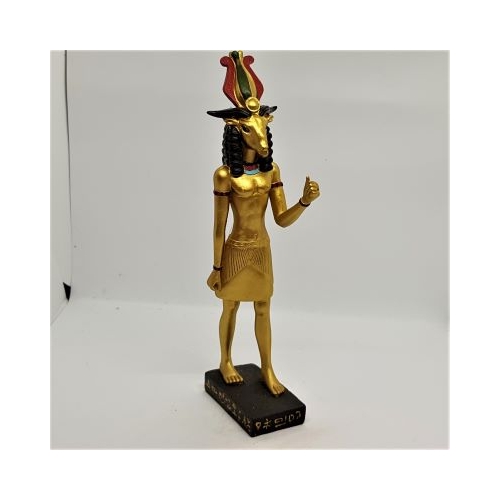 black and gold khnum resin figure