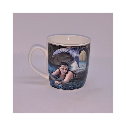 ceramic mug with mermaid pattern reverse side