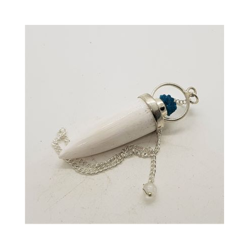 scolocite bullet pendulum with cavansite top