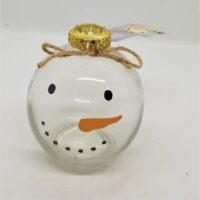 snowman christmas bauble shaped glass