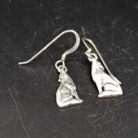 native american made howling wolf earrings