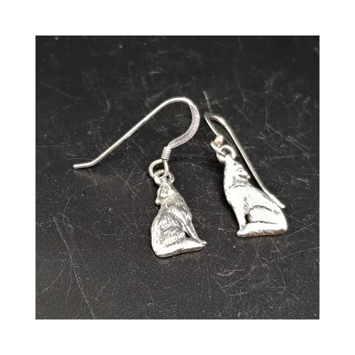 native american made howling wolf earrings