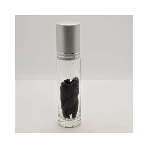 black obsidian crystal roller ball 2 lid on