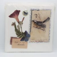 3d decoupage card flowers and bird just to say thanks