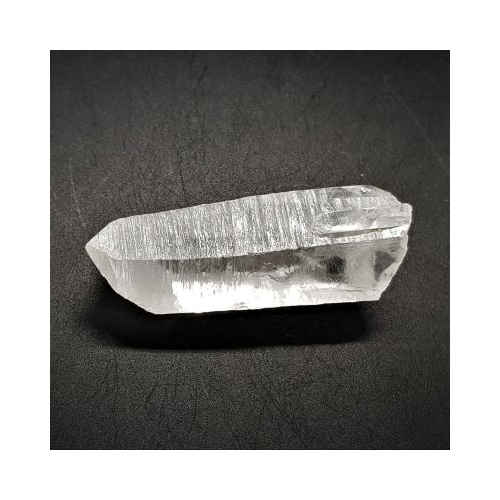 lemurian quartz point with small crystal at base 9