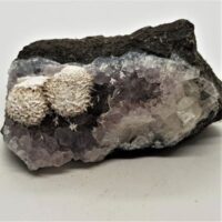 small piece of amethyst on matrix with mordenite okenite 5