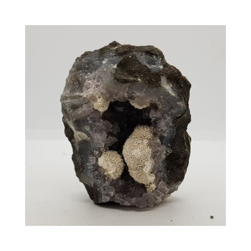 small piece of amethyst on matrix mini cave with mordenite okenite 6