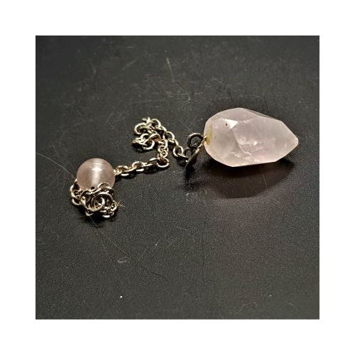 rose quartz faceted pendulum