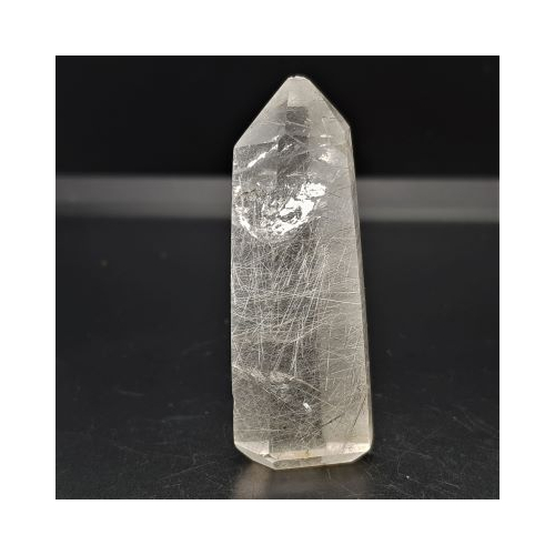 Small rutilated quartz polished tower 1 upright